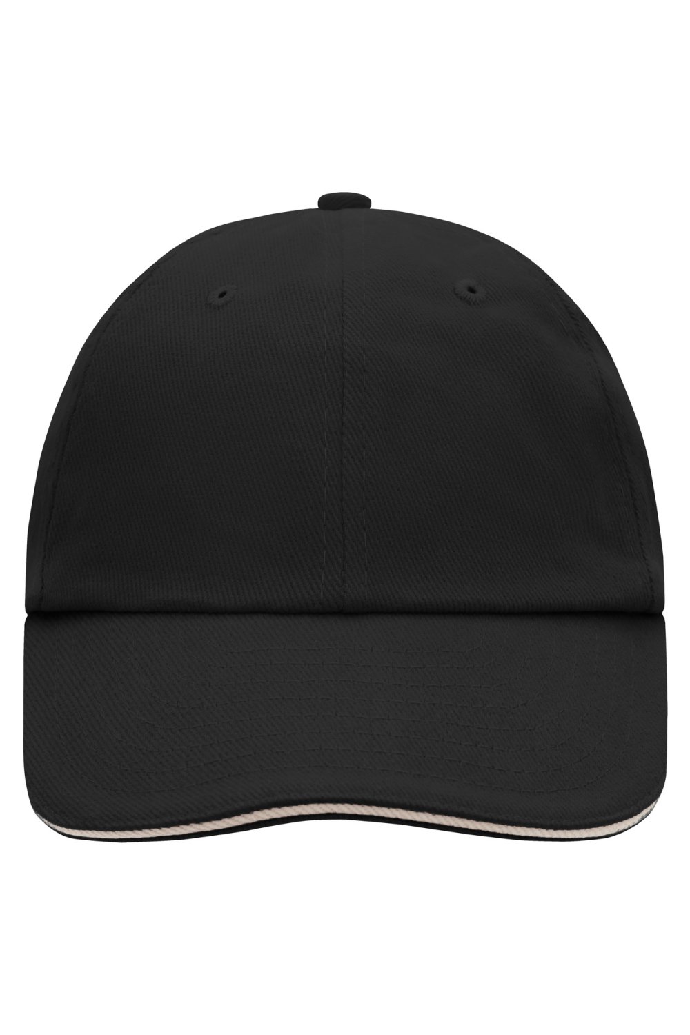 Daiber 6 Panel Raver Sandwich Cap in Black/Beige – Vorderansicht
