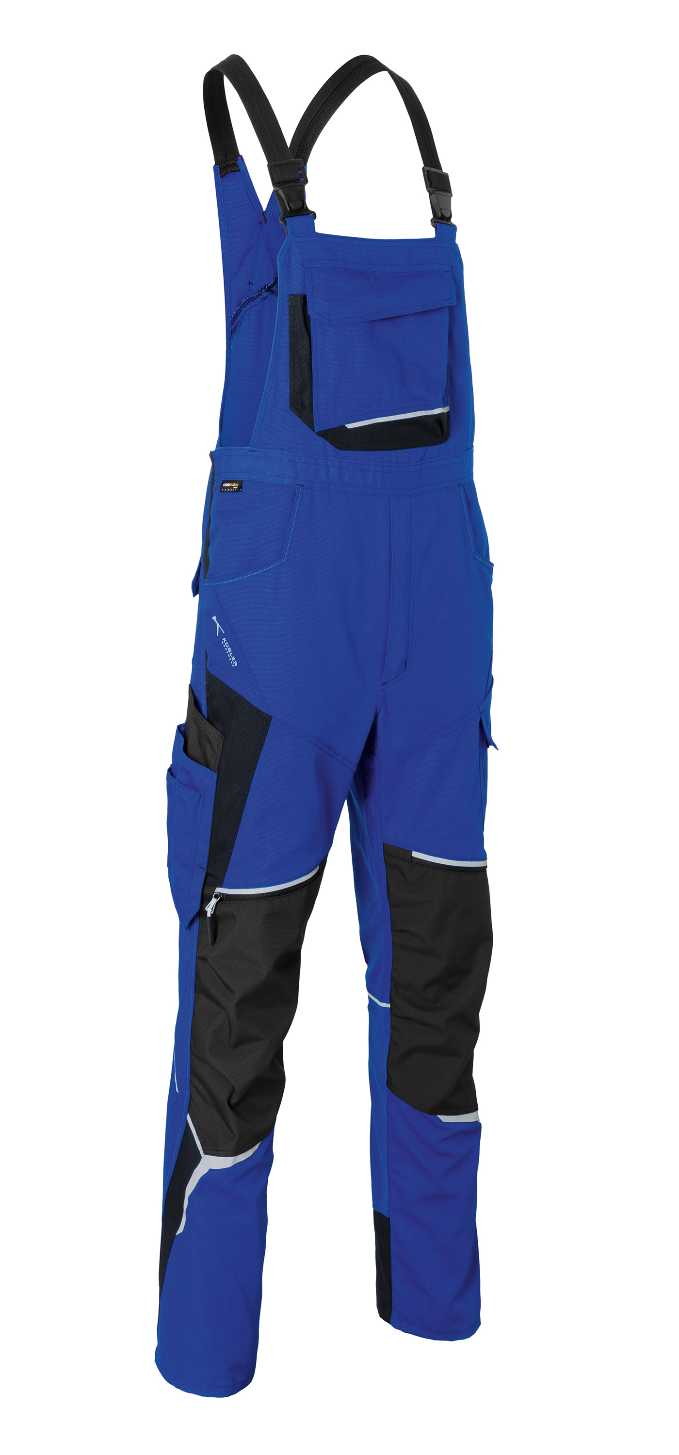 KÜBLER BODYFORCE Latzhose PSA 2 in Kbl.blau/Schwarz – Vorderansicht