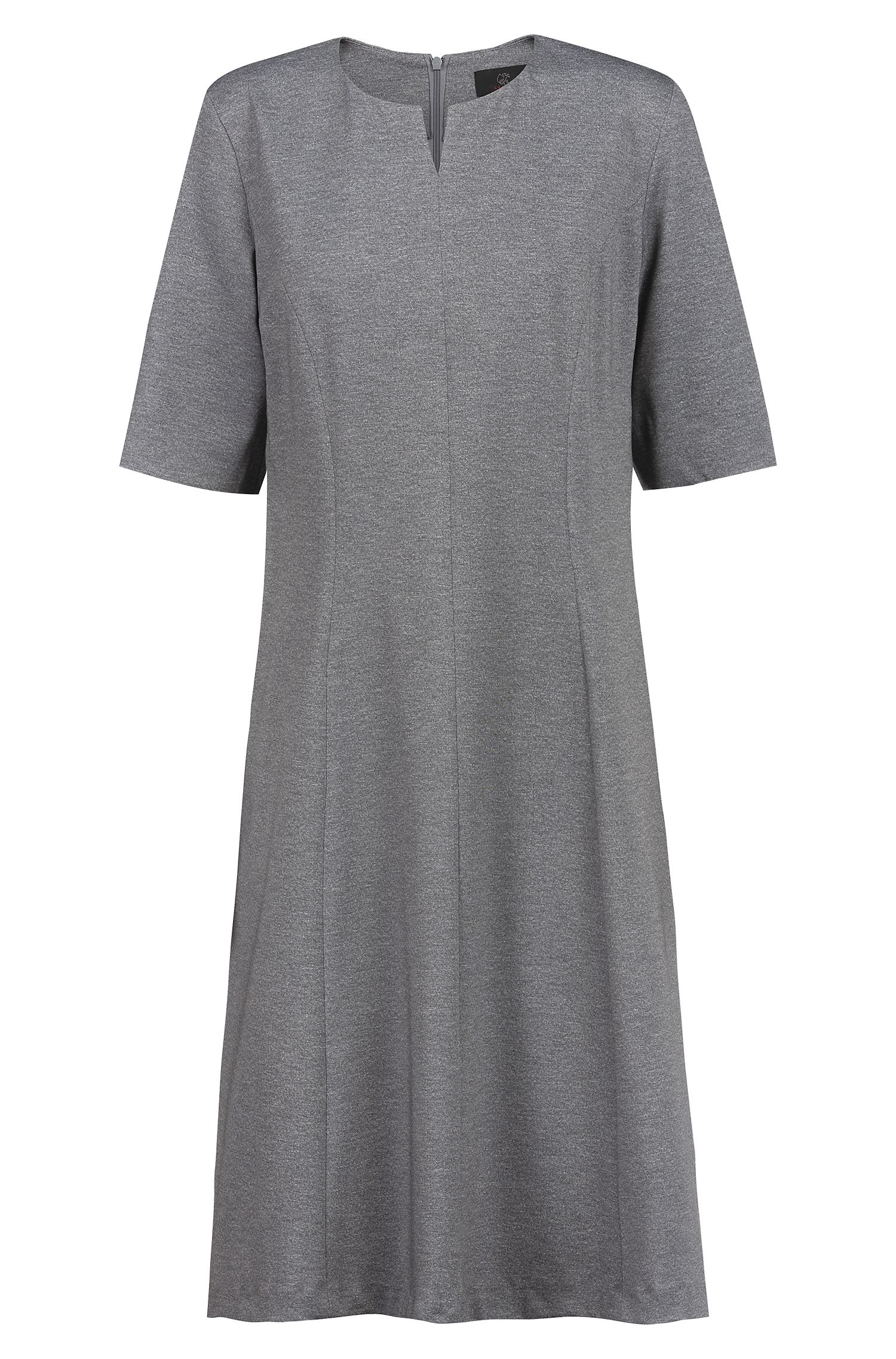 Greiff Damen-Jerseykleid RF Casual in Hellgrau Meliert – Vorderansicht