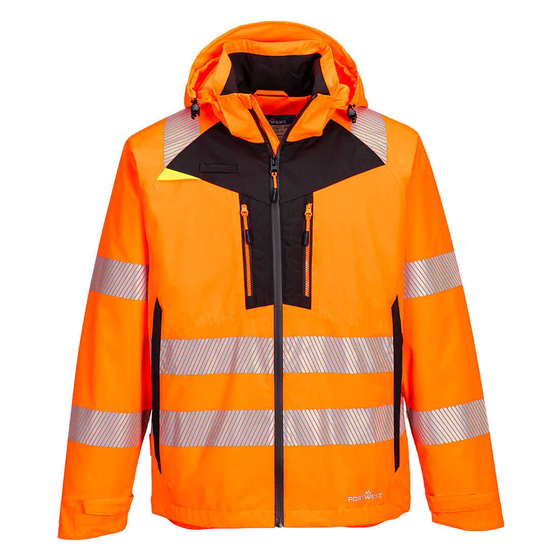 Portwest DX4 Hi-Vis Rain Jacket in Orange – Vorderansicht