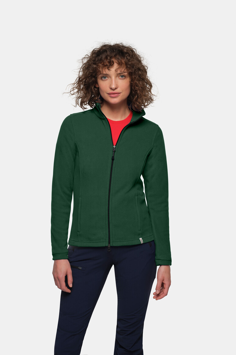 HAKRO 246 Damen Fleecejacke ECO in Tanne – Modellansicht