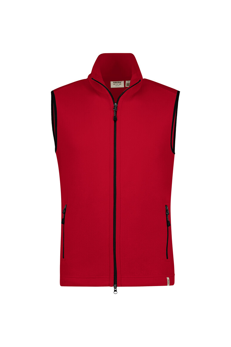 HAKRO 847 Fleeceweste ECO in Rot – Vorderansicht