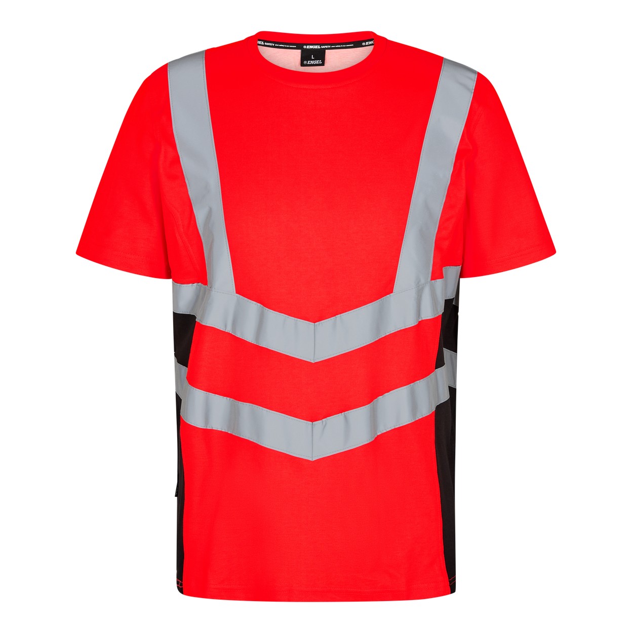 ENGEL Safety 9544-182 T-Shirt in Rot/Schwarz – Vorderansicht