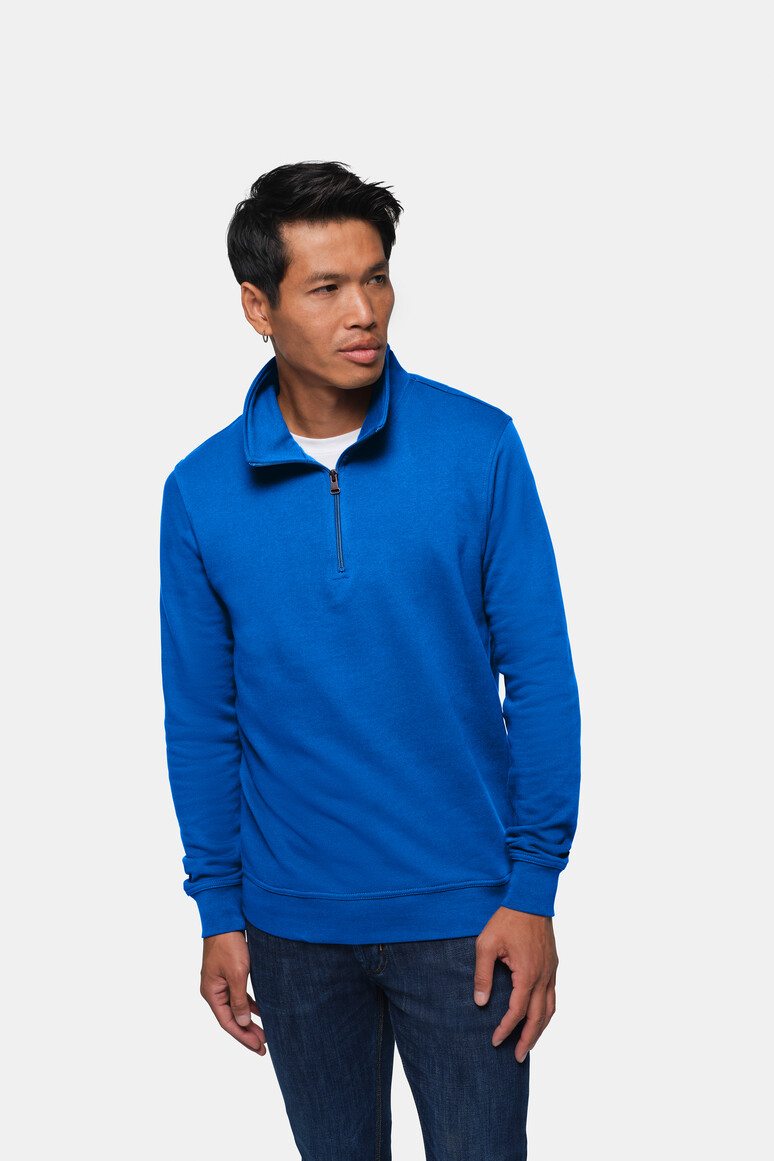HAKRO 451 Zip-Sweatshirt Premium in Royalblau – Modellansicht