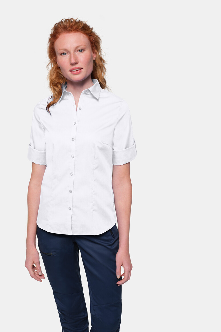 HAKRO 120 3/4-Arm-Vario Bluse MIKRALINAR® in Weiß – Modellansicht