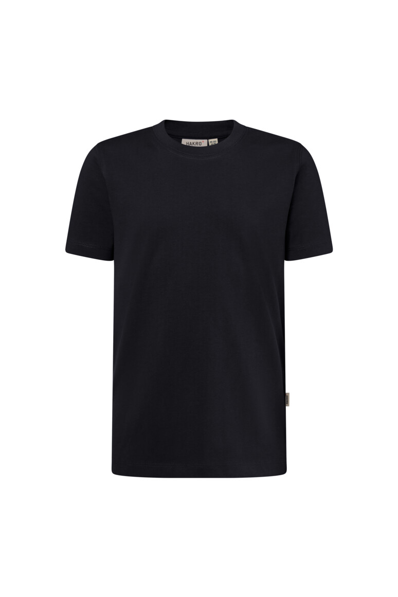 HAKRO 521 Kinder T-Shirt Bio-Baumwolle in Schwarz – Vorderansicht