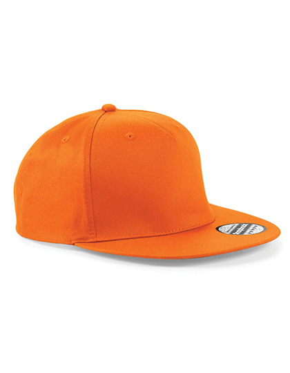 Beechfield 5 Panel Snapback Rapper Cap in Orange – Vorderansicht