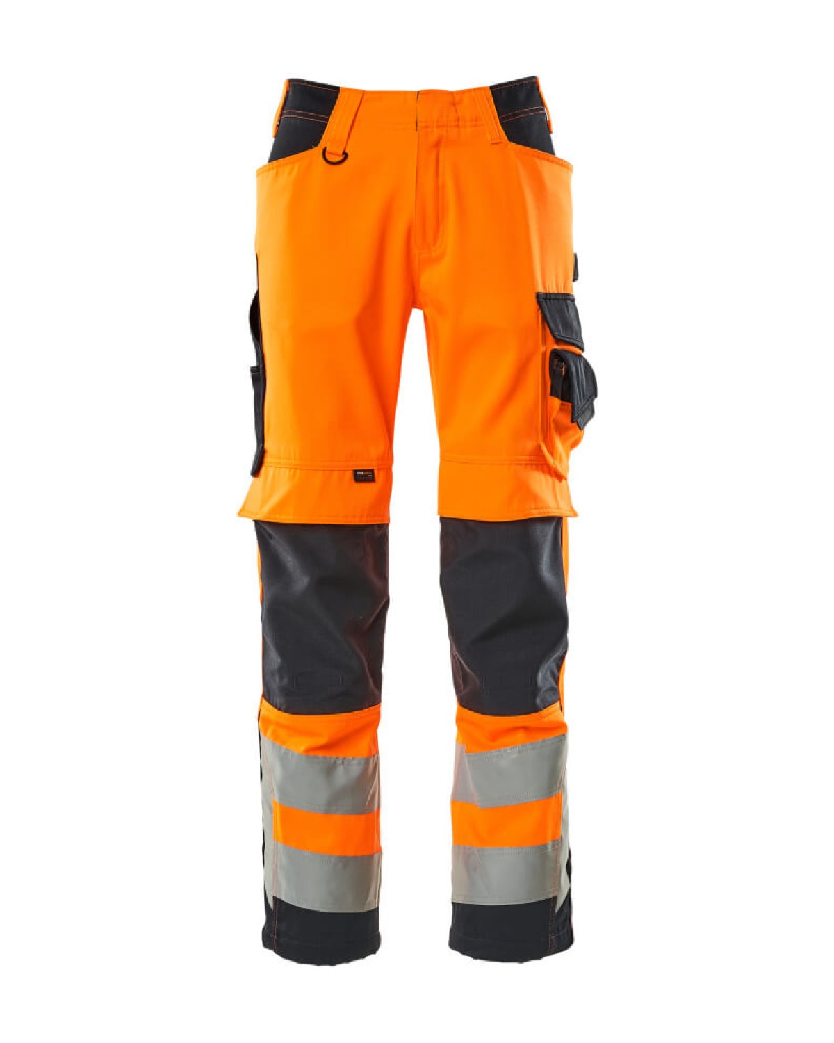 MASCOT Kendal Hose mit Knietaschen in Hi-Vis Orange/Schwarzblau – Vorderansicht