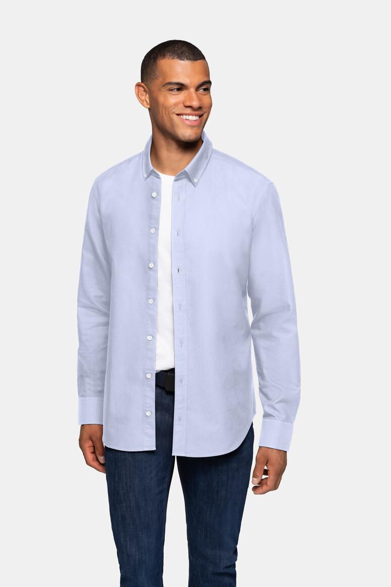 HAKRO 139 Oxford Hemd in Himmelblau – Modellansicht