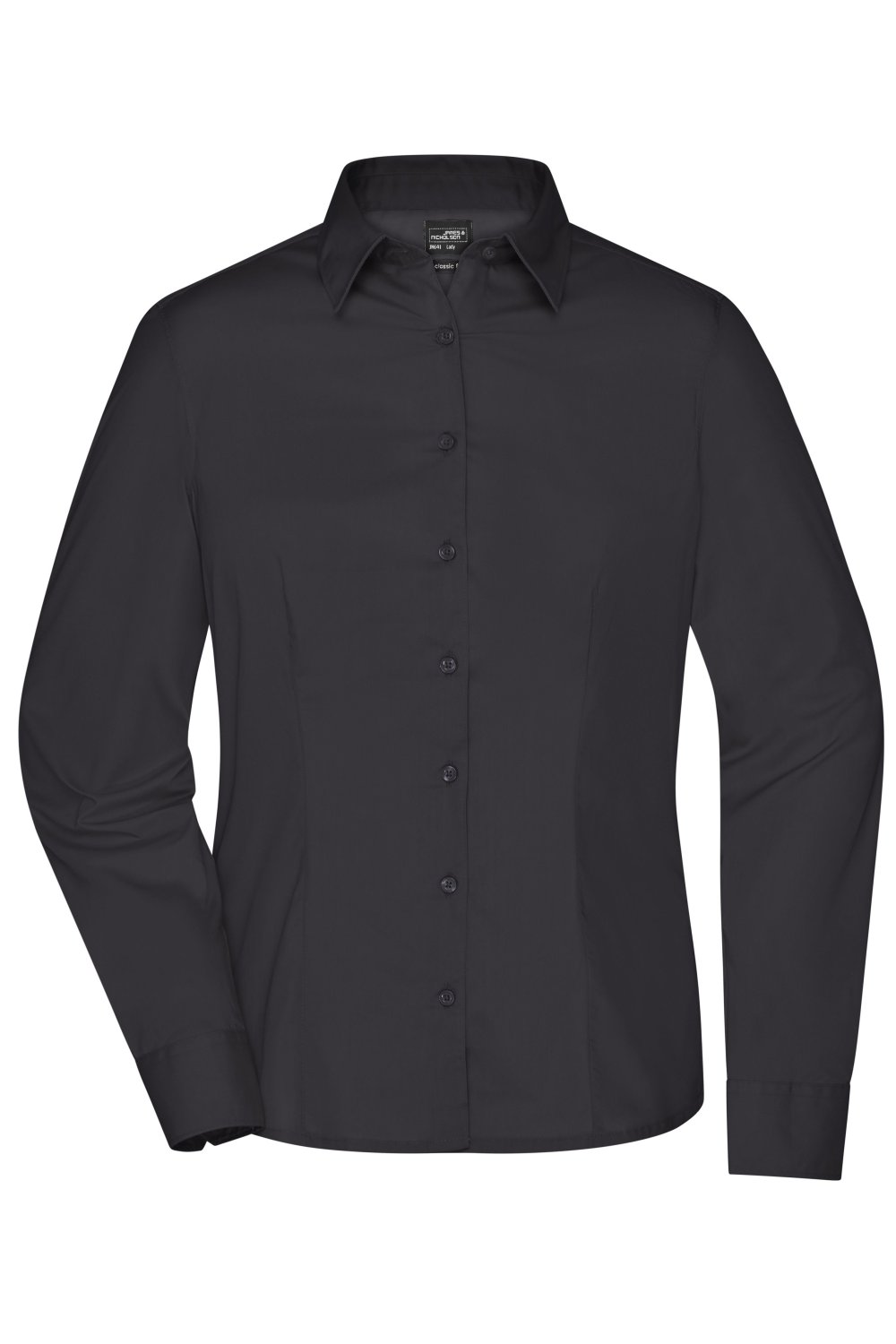Daiber Ladies' Business Shirt Long-Sleeved in Black – Vorderansicht
