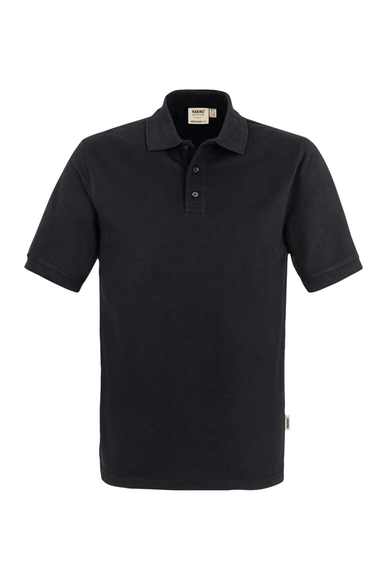 HAKRO 569 Poloshirt MIKRALINAR® ECO in Schwarz – Vorderansicht
