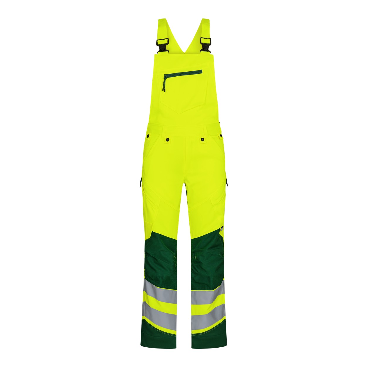 ENGEL Safety 3544-314 Latzhose mit 2-Wege-Stretch in Gelb/Grün – Vorderansicht