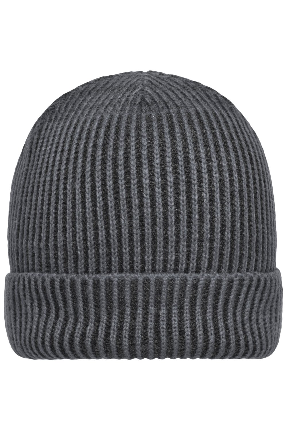 Daiber Ribbed Beanie in Anthracite/Black – Vorderansicht