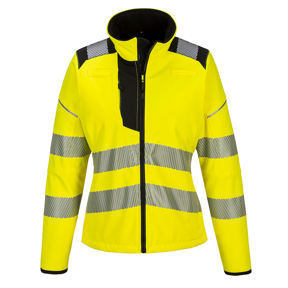 Portwest PW3 Hi-Vis Women's Softshell (3L) in Gelb/Schwarz – Vorderansicht