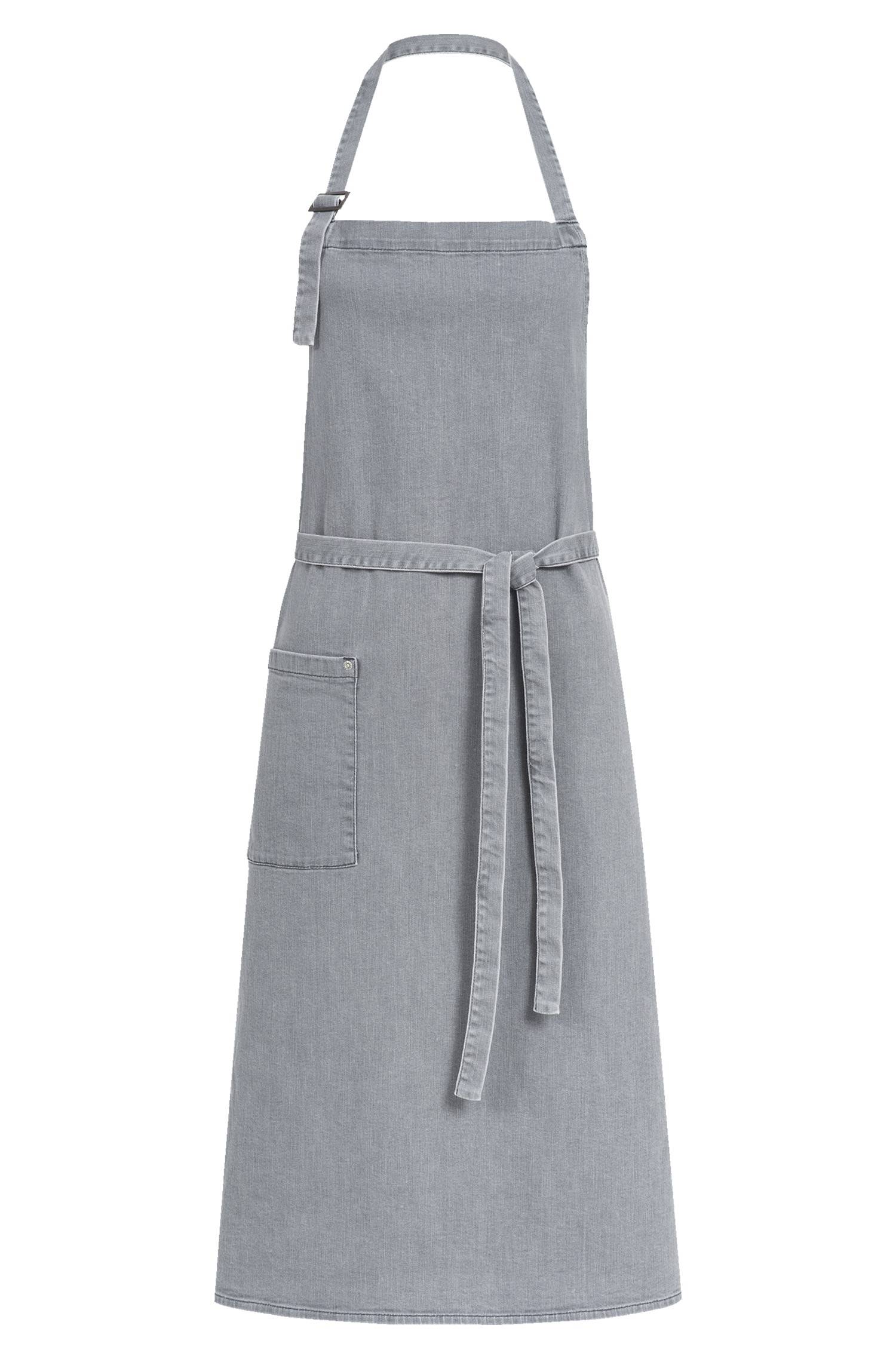 Greiff Latzschürze denim 77x100 cm in Light Grey Denim – Vorderansicht