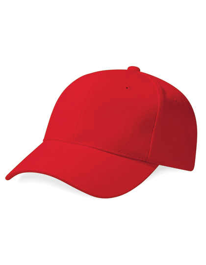 Beechfield Pro-Style Heavy Brushed Cotton Cap in Classic Red – Vorderansicht