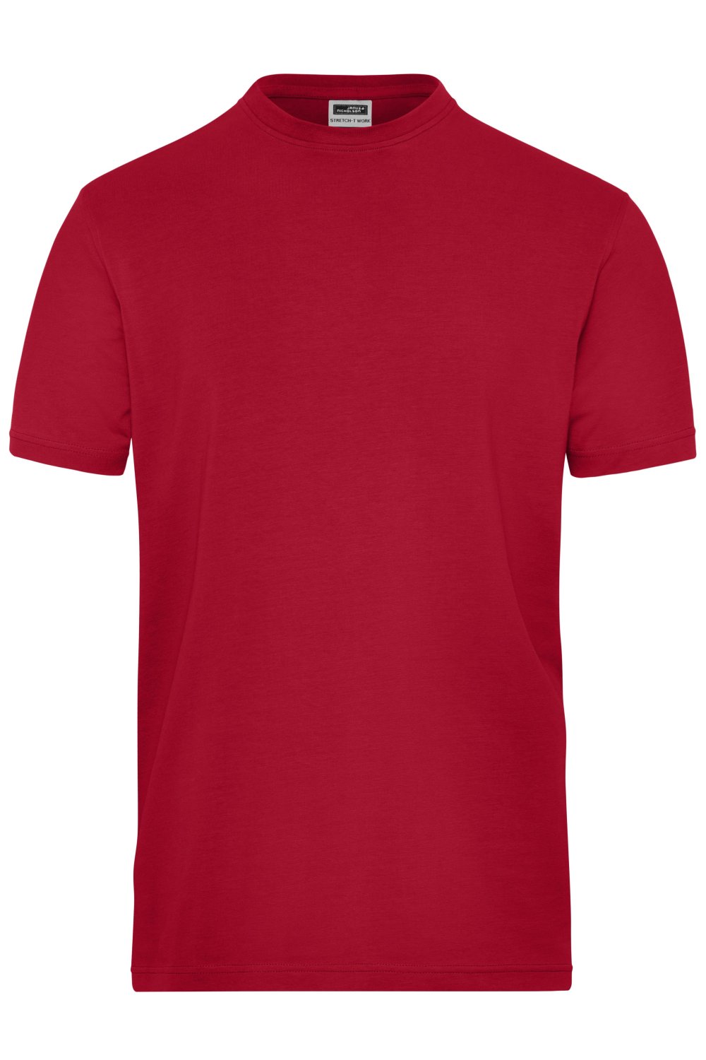 Daiber Men's ORGANIC Stretch-T Work - SOLID - OCS Blended in Red – Vorderansicht