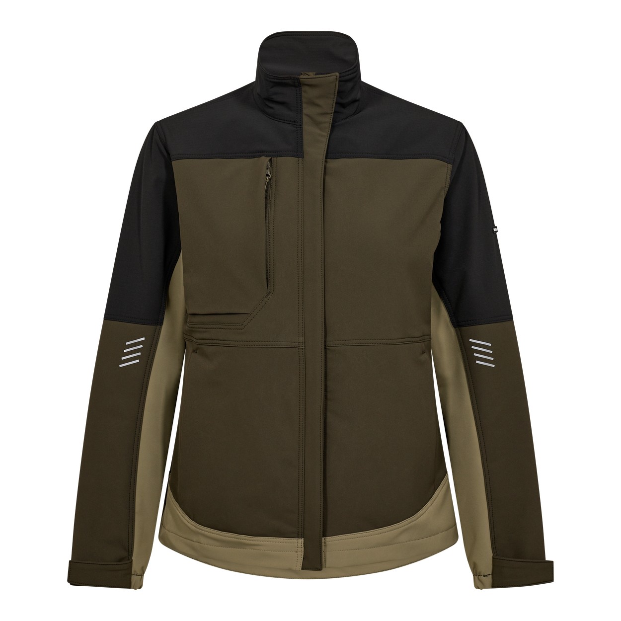 ENGEL Entire 1341-234 Damen Arbeitsjacke mit 4-Wege-Stretch in Forest Green/Schwarz – Vorderansicht