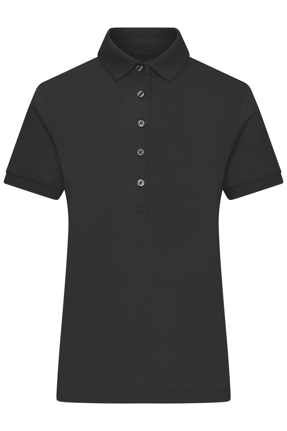 Daiber Ladies' Mercerised Polo in Black – Vorderansicht