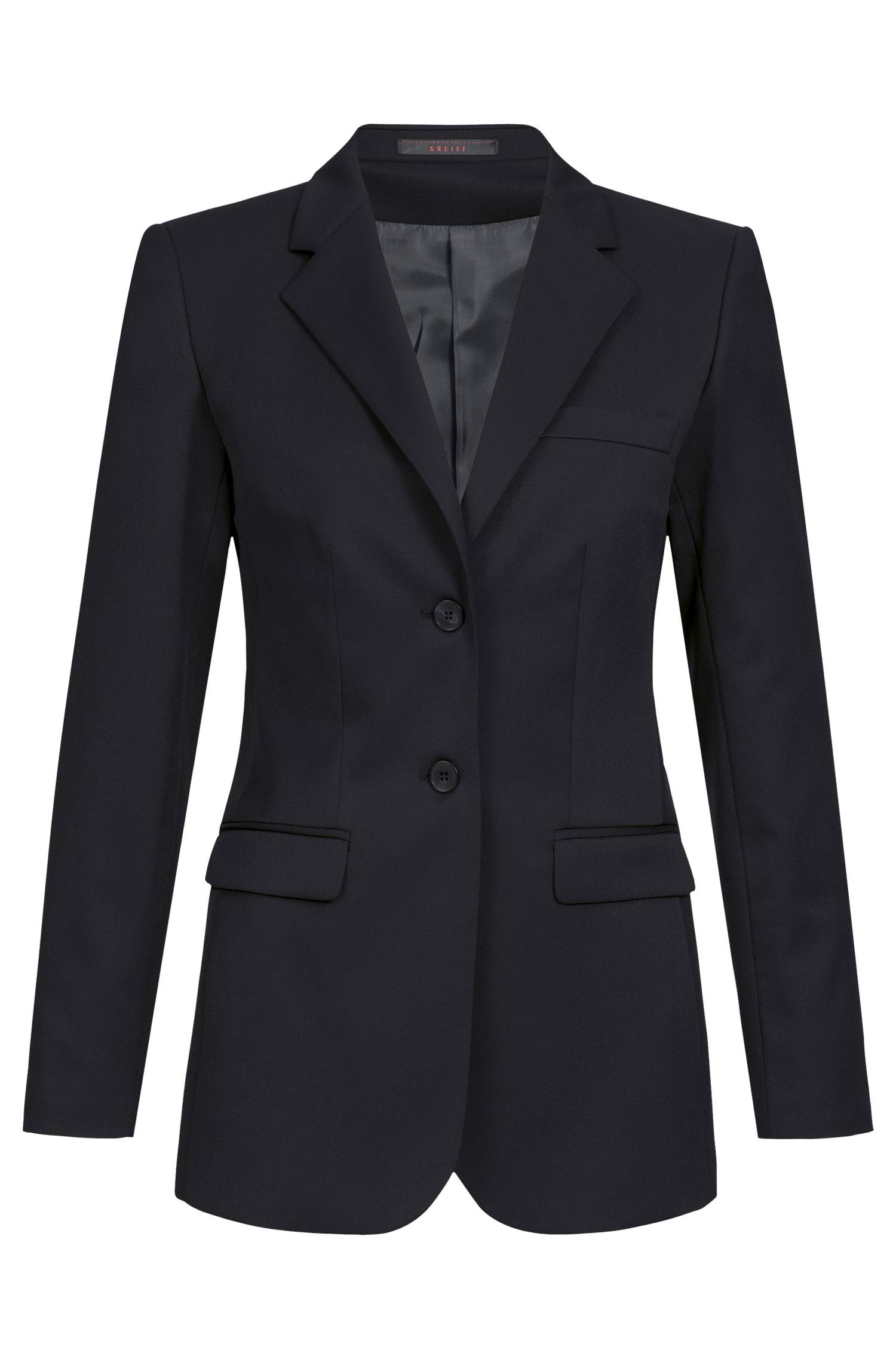 Greiff Damen-Langblazer RF Basic in Schwarz – Vorderansicht