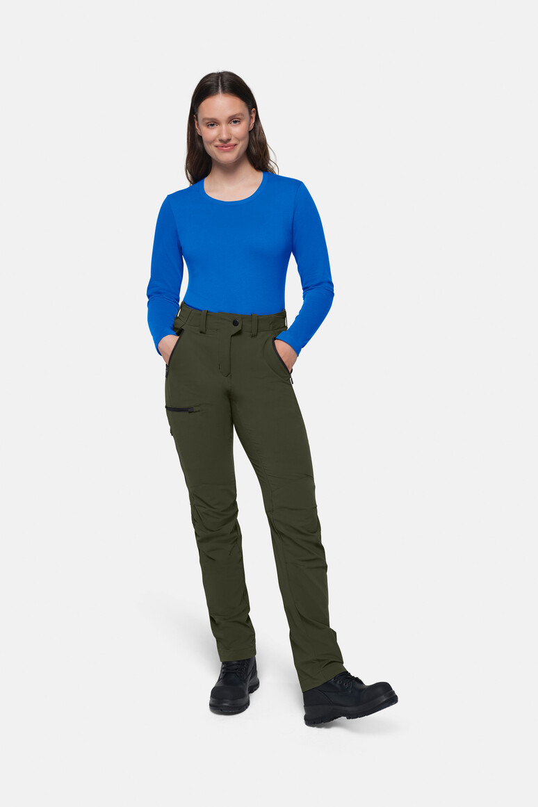 HAKRO 740 Damen Funktionshose X-Stretch in Olive – Modellansicht