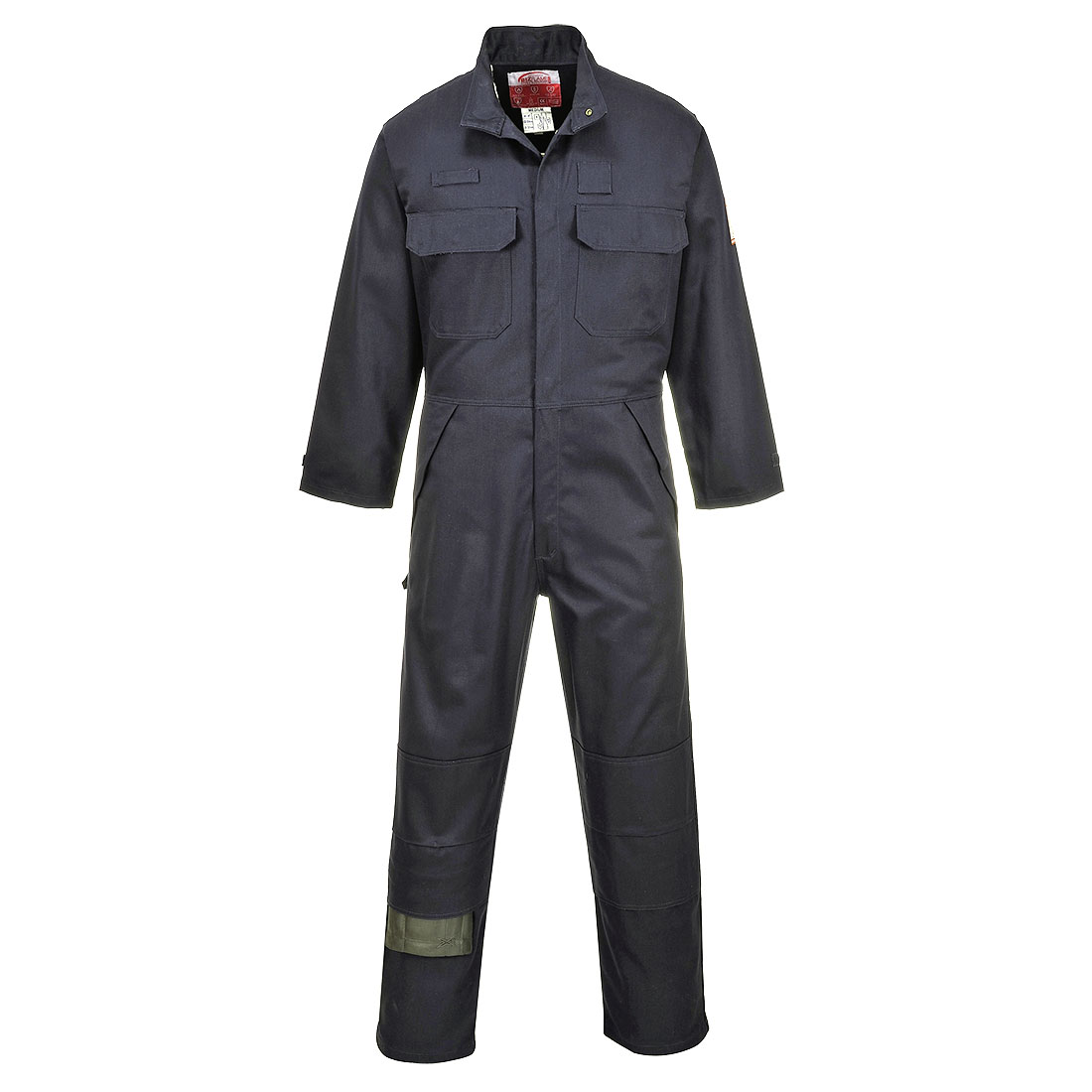 Portwest Bizflame Work+ FR Coverall in Marine – Vorderansicht