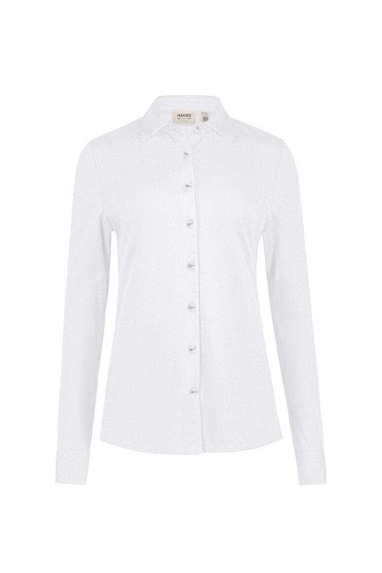 HAKRO 136 COTTON TEC® Bluse in Weiß – Vorderansicht