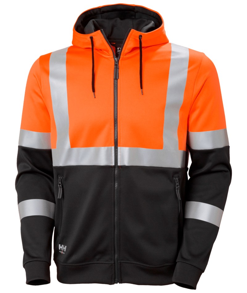 Helly Hansen Workwear ADDVIS ZIP HOODIE CL 1 in Orange/Anthrazit – Vorderansicht