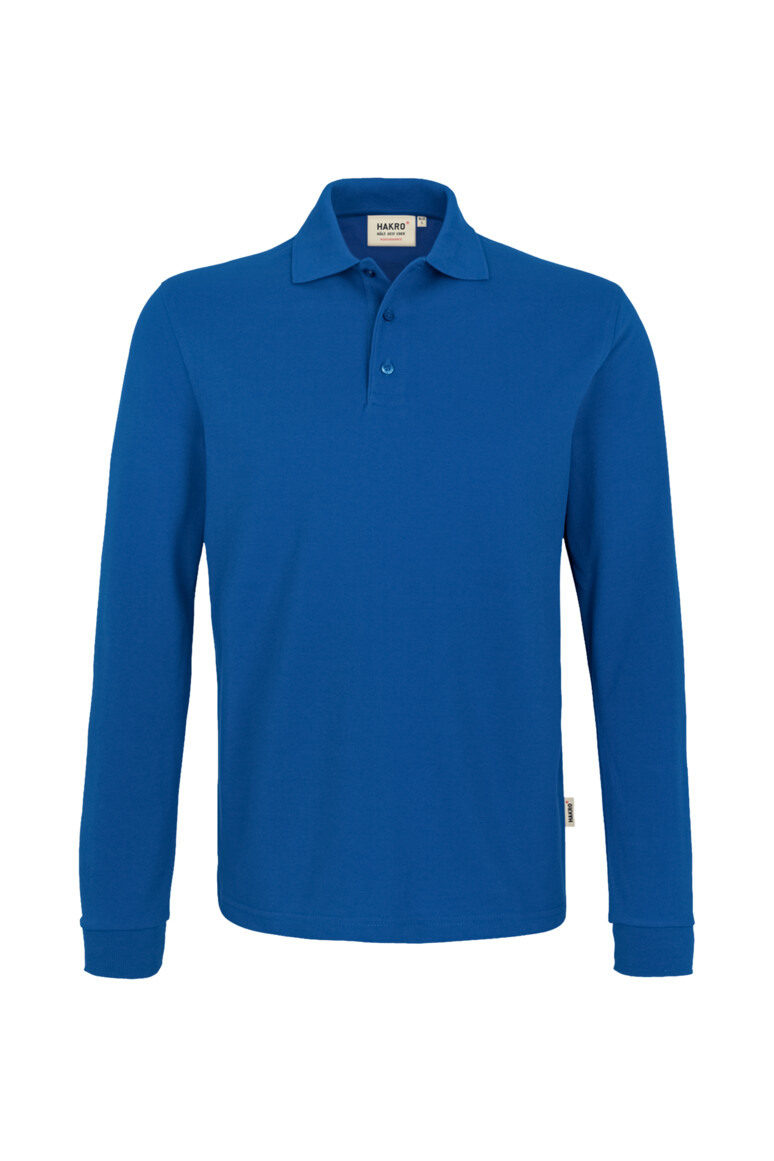 HAKRO 815 Longsleeve-Poloshirt MIKRALINAR® in Royalblau – Vorderansicht