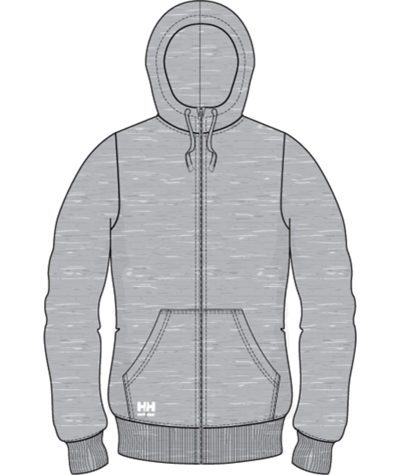Helly Hansen Workwear CLASSIC 2.0 ZIP HOODIE in Grau Meliert – Vorderansicht