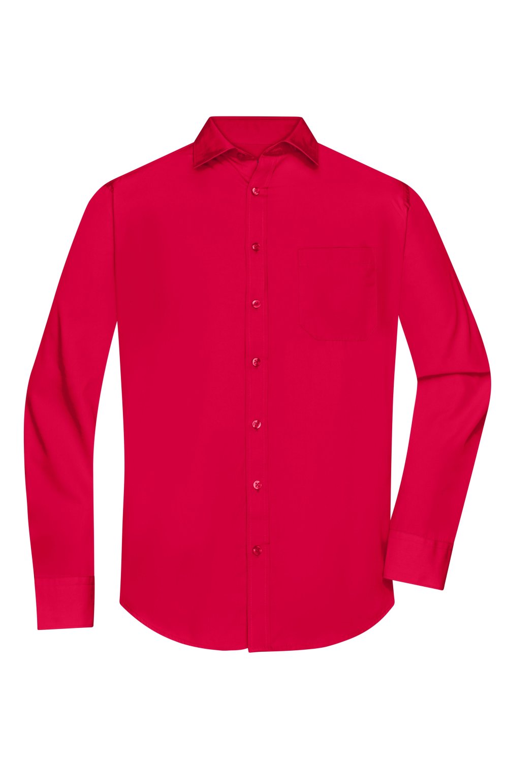Daiber Men's Shirt Long-Sleeved Poplin in Red – Vorderansicht