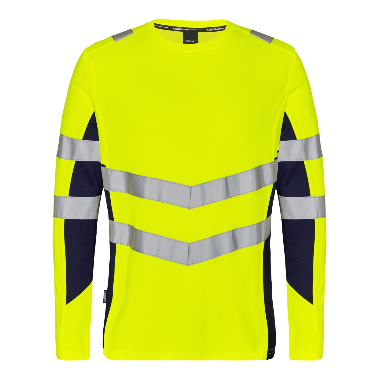 ENGEL Safety 9545-182 Langarm-Shirt in Gelb/Blue Ink – Vorderansicht