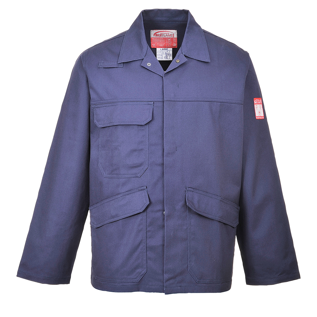 Portwest Bizflame Work FR Jacket in Marine – Vorderansicht