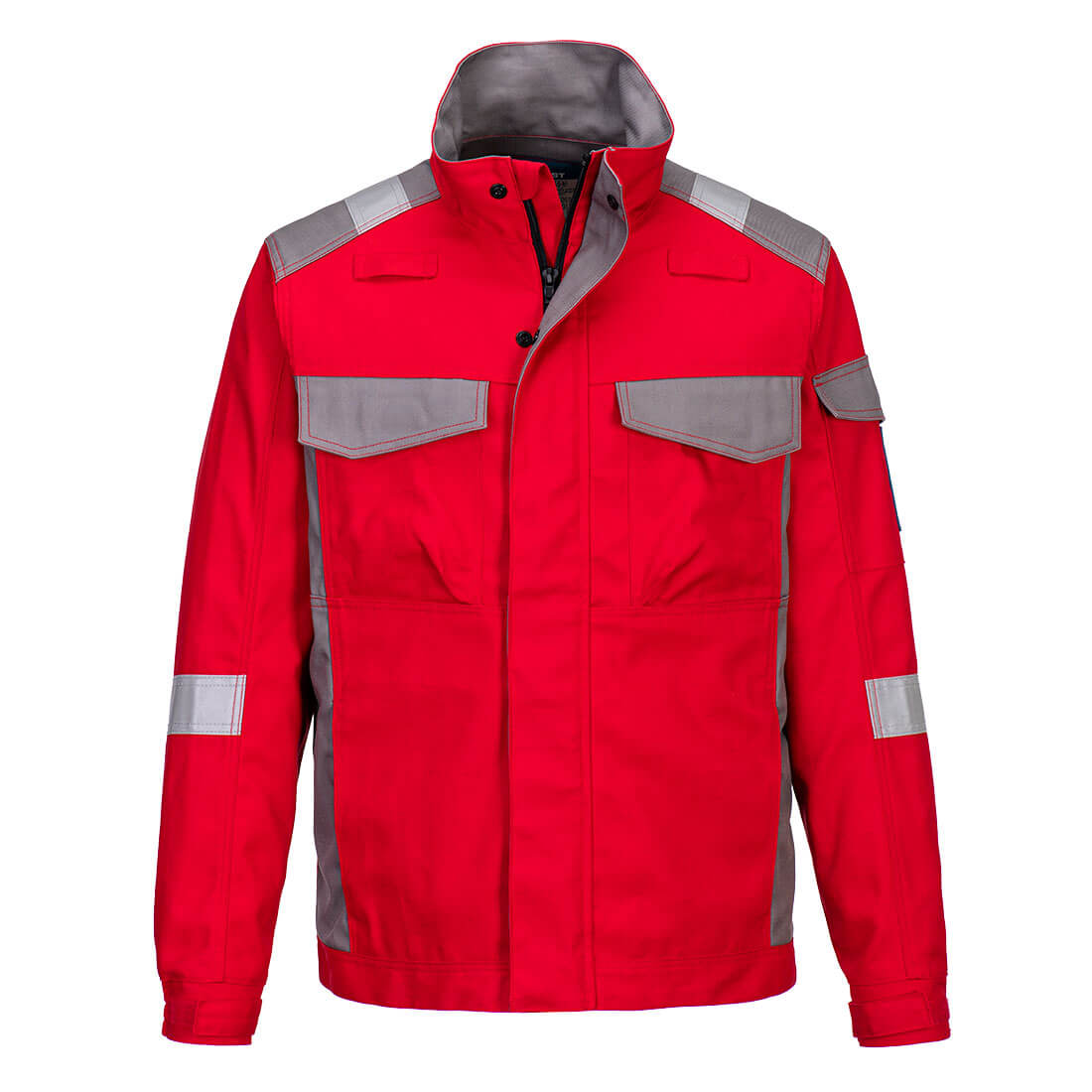 Portwest Bizflame Industry  Two Tone FR Jacket in Rot – Vorderansicht