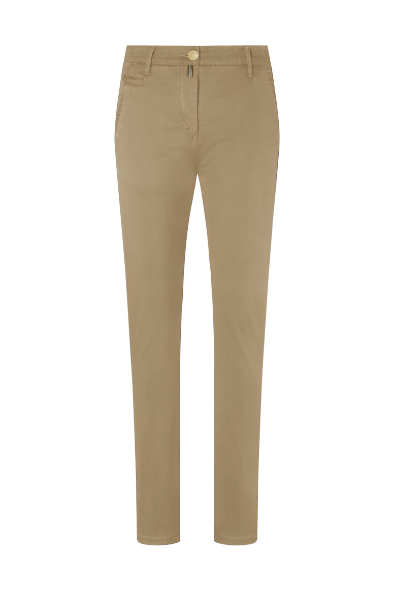 HAKRO 706 Damen Chinohose X-Stretch in Khaki – Vorderansicht