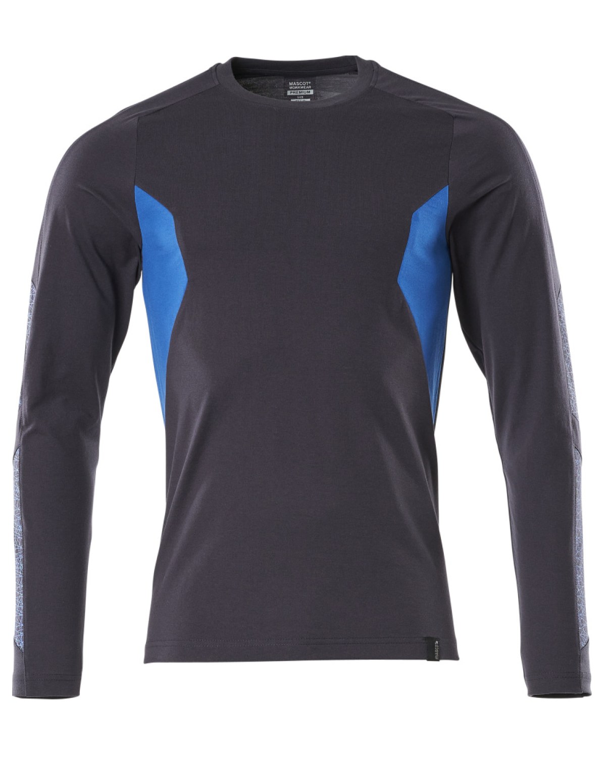 MASCOT Accelerate Langarmshirt in Schwarzblau/Azurblau – Vorderansicht