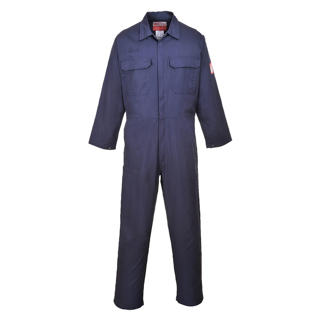 Portwest Bizflame Work FR Coverall in Marine – Vorderansicht