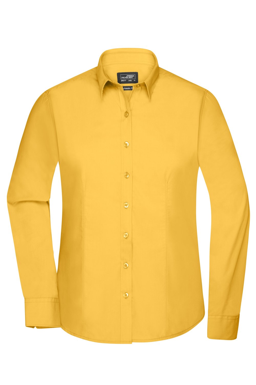 Daiber Ladies' Shirt Long-Sleeved Poplin in Yellow – Vorderansicht