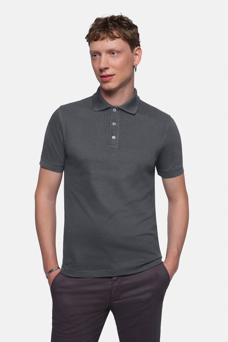 HAKRO 822 Poloshirt Stretch in Anthrazit – Modellansicht
