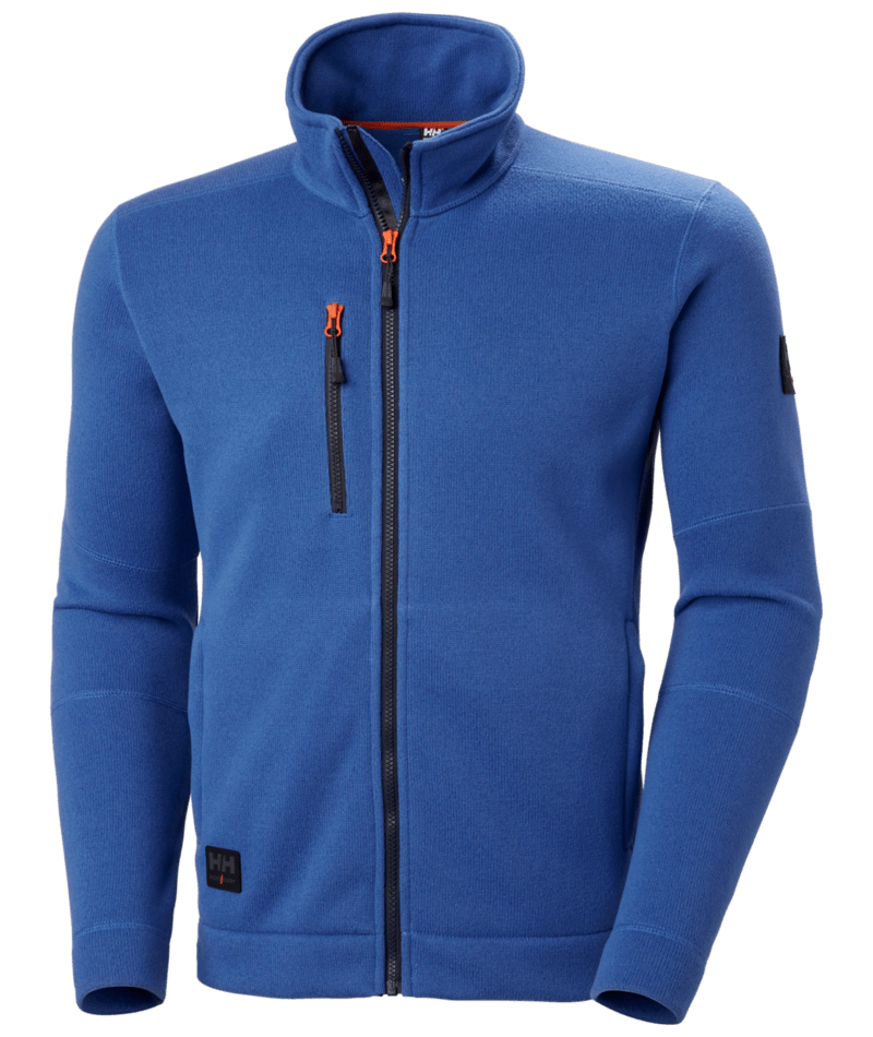 Helly Hansen Workwear KENSINGTON KNIT FLEECE JACKET in Stein Blau – Vorderansicht