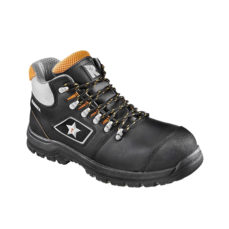 RUNNEX® S3-Sicherheitsschnürstiefel TeamStar in Schwarz/Orange – Vorderansicht