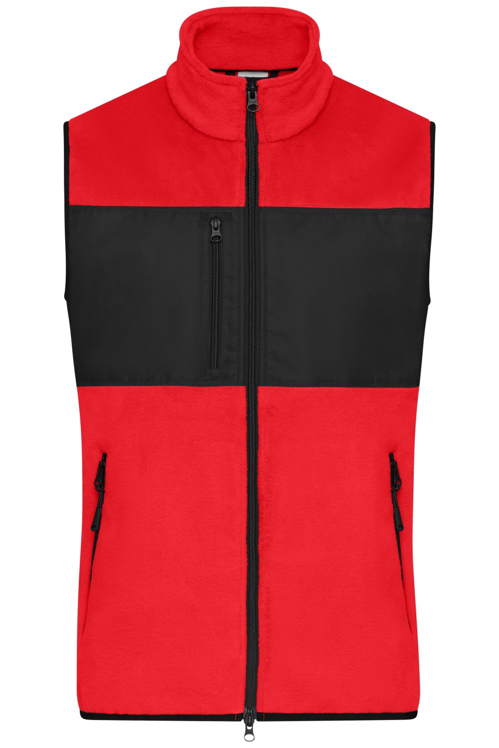 Daiber Men's Fleece Vest GRS in Red/Black – Vorderansicht