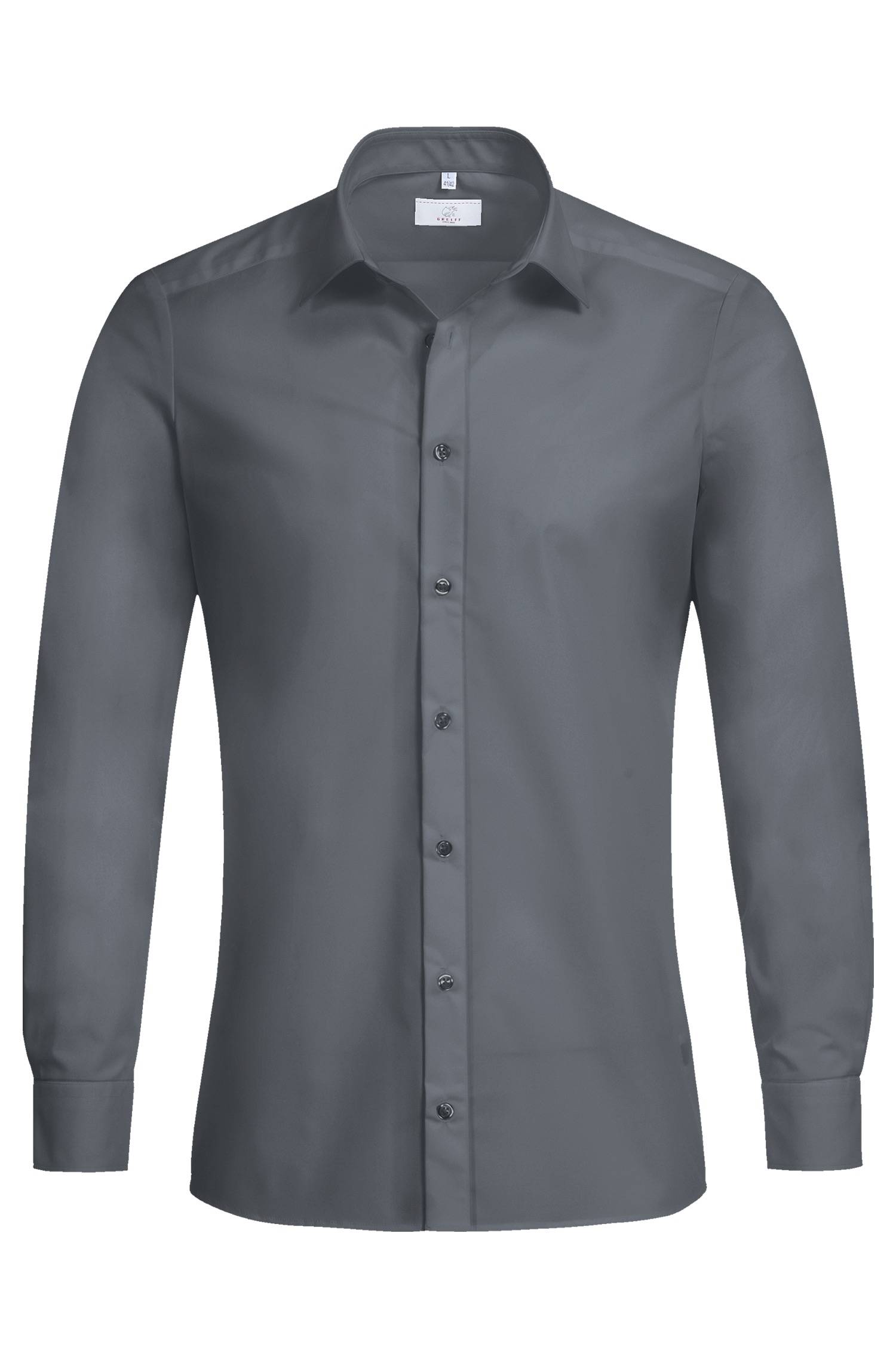Greiff Herren-Hemd 1/1 SF Basic in Anthrazit – Vorderansicht