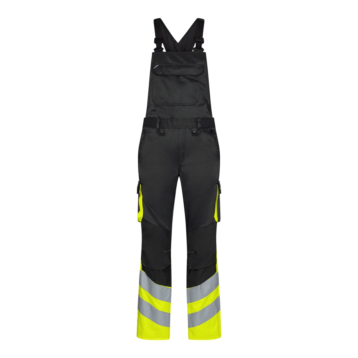 ENGEL Safety 3547-319 Light Latzhose in Schwarz/Gelb – Vorderansicht
