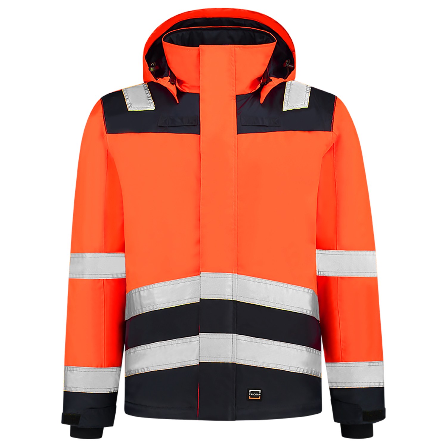 TRICORP Warnschutz Jacke Bicolor in Fluororange-Ink – Vorderansicht