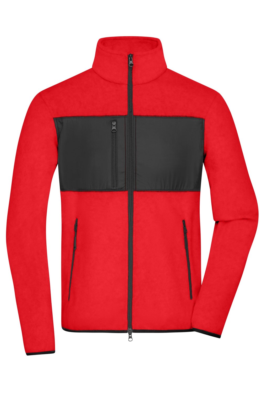 Daiber Men's Fleece Jacket GRS in Red/Black – Vorderansicht