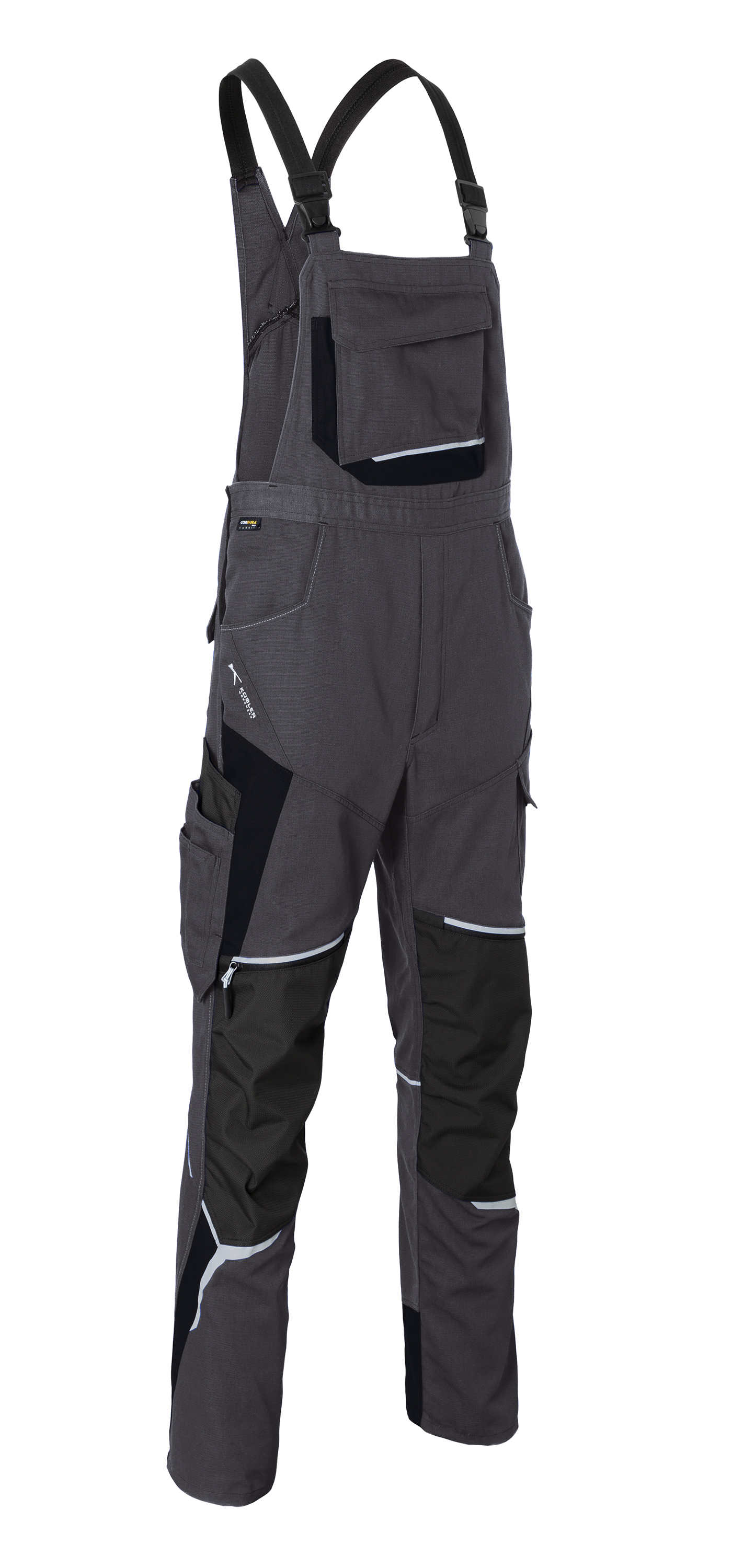 KÜBLER BODYFORCE Latzhose PSA 2 in Anthrazit/Schwarz – Vorderansicht