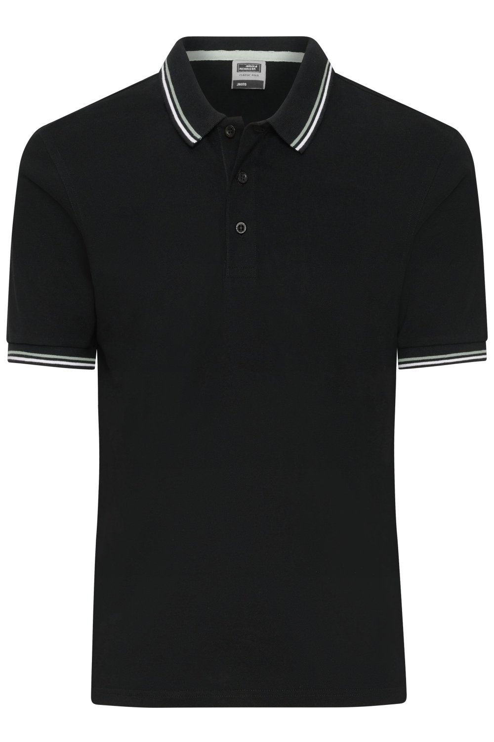 Daiber Men's Polo in Black/White/Grey – Vorderansicht