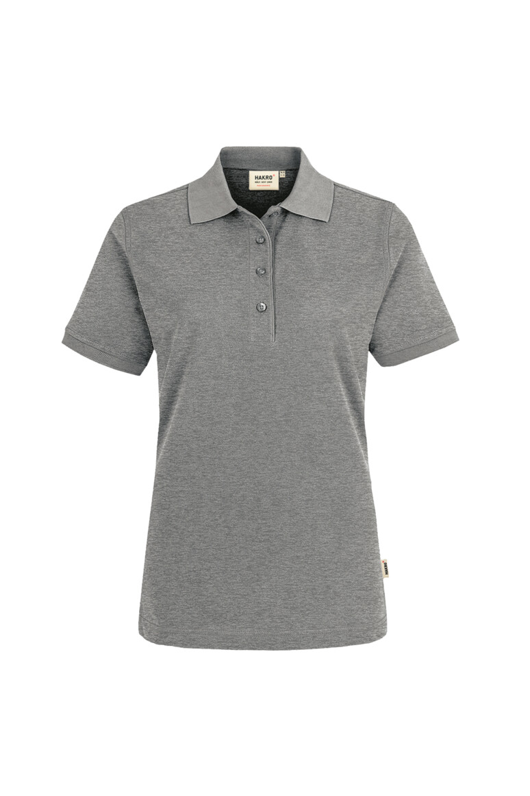 HAKRO 216 Damen Poloshirt MIKRALINAR® in Grau Meliert – Vorderansicht