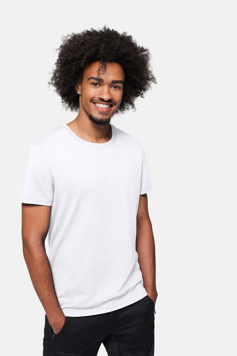 HAKRO 530 T-Shirt MIKRALINAR® ECO in Weiß – Modellansicht